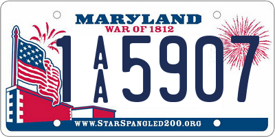 MD license plate 1AA5907