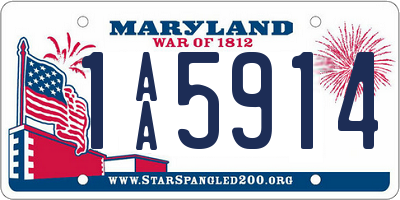 MD license plate 1AA5914