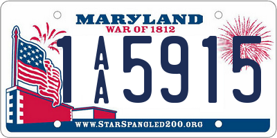 MD license plate 1AA5915