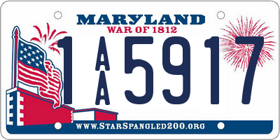 MD license plate 1AA5917