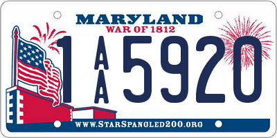 MD license plate 1AA5920