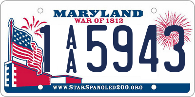 MD license plate 1AA5943