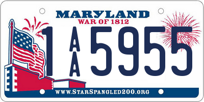 MD license plate 1AA5955