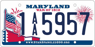 MD license plate 1AA5957