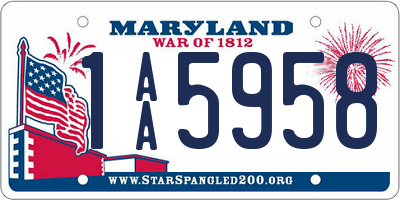 MD license plate 1AA5958