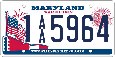 MD license plate 1AA5964