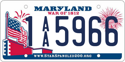 MD license plate 1AA5966