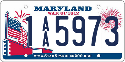 MD license plate 1AA5973