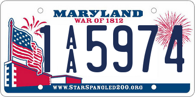 MD license plate 1AA5974