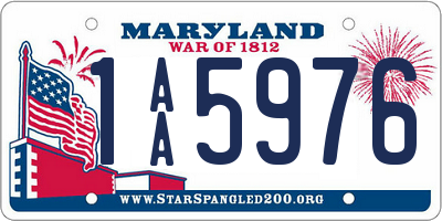 MD license plate 1AA5976