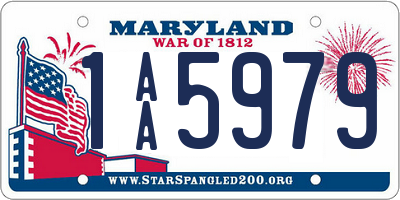 MD license plate 1AA5979