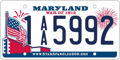 MD license plate 1AA5992