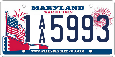 MD license plate 1AA5993