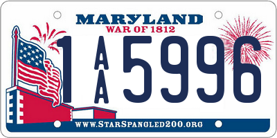 MD license plate 1AA5996