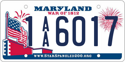 MD license plate 1AA6017