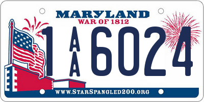 MD license plate 1AA6024