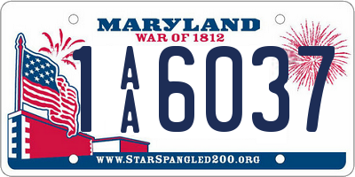 MD license plate 1AA6037