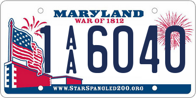 MD license plate 1AA6040
