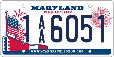 MD license plate 1AA6051