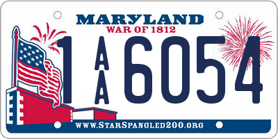 MD license plate 1AA6054