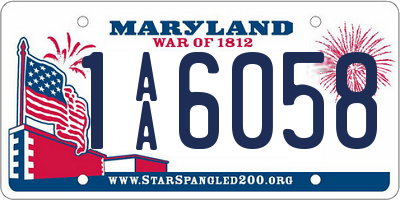 MD license plate 1AA6058