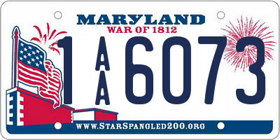 MD license plate 1AA6073