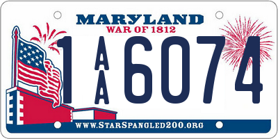 MD license plate 1AA6074