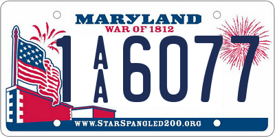 MD license plate 1AA6077