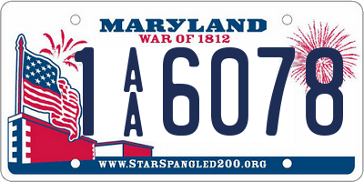 MD license plate 1AA6078