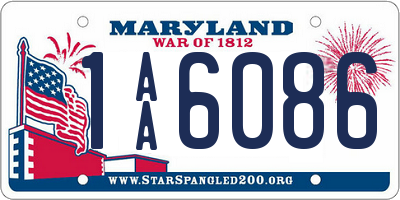 MD license plate 1AA6086