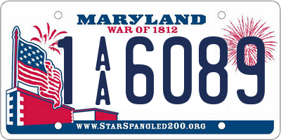 MD license plate 1AA6089