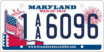 MD license plate 1AA6096