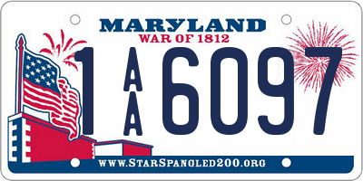 MD license plate 1AA6097