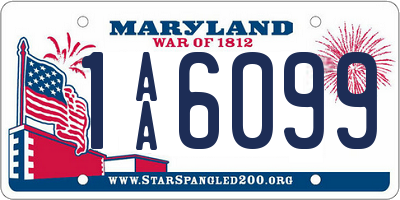 MD license plate 1AA6099