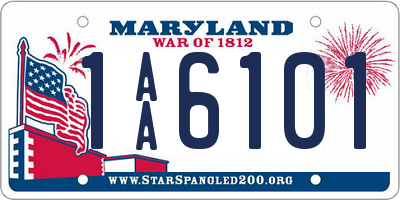 MD license plate 1AA6101