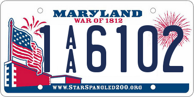 MD license plate 1AA6102