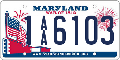 MD license plate 1AA6103