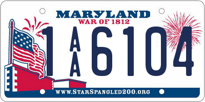 MD license plate 1AA6104