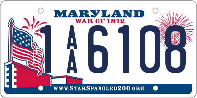 MD license plate 1AA6108