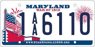 MD license plate 1AA6110