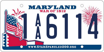 MD license plate 1AA6114