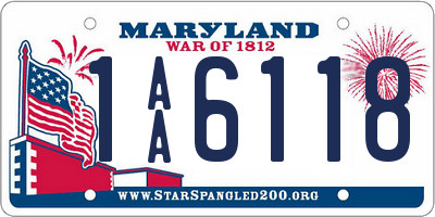 MD license plate 1AA6118