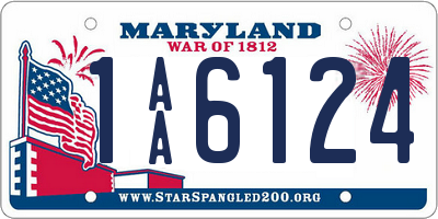 MD license plate 1AA6124