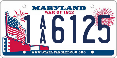 MD license plate 1AA6125