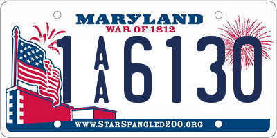 MD license plate 1AA6130