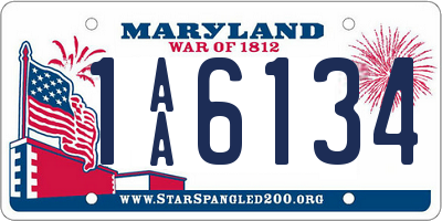 MD license plate 1AA6134