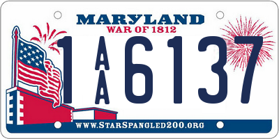 MD license plate 1AA6137