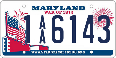 MD license plate 1AA6143