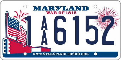 MD license plate 1AA6152