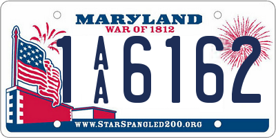 MD license plate 1AA6162